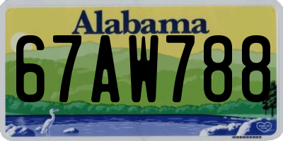 AL license plate 67AW788