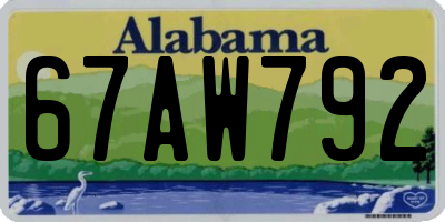 AL license plate 67AW792