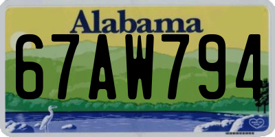 AL license plate 67AW794