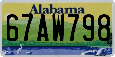 AL license plate 67AW798