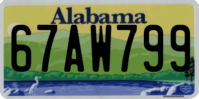 AL license plate 67AW799