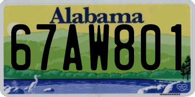 AL license plate 67AW801