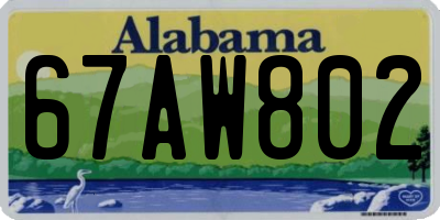 AL license plate 67AW802