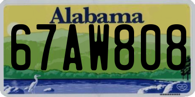 AL license plate 67AW808