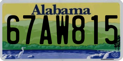 AL license plate 67AW815