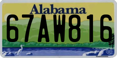 AL license plate 67AW816