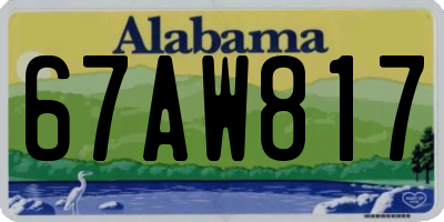 AL license plate 67AW817