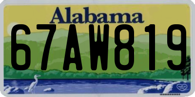 AL license plate 67AW819