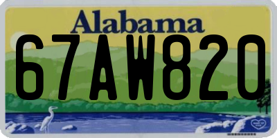 AL license plate 67AW820