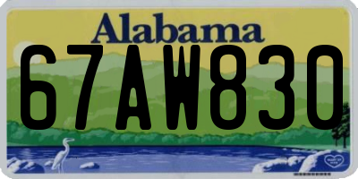 AL license plate 67AW830