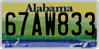 AL license plate 67AW833