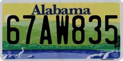AL license plate 67AW835