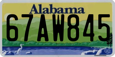 AL license plate 67AW845