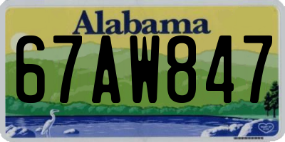AL license plate 67AW847