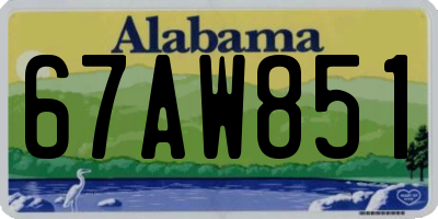 AL license plate 67AW851