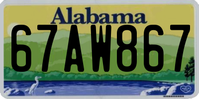 AL license plate 67AW867