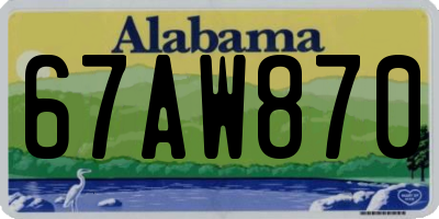 AL license plate 67AW870