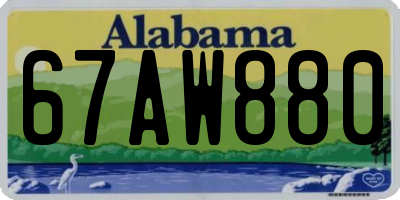 AL license plate 67AW880