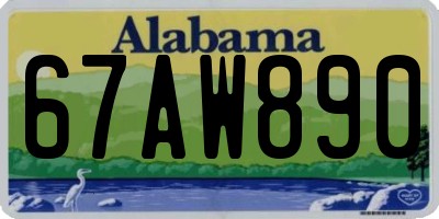 AL license plate 67AW890