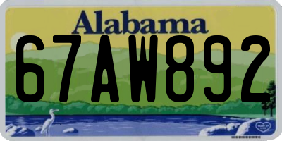 AL license plate 67AW892