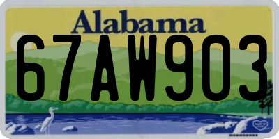 AL license plate 67AW903
