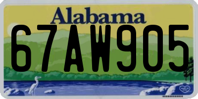 AL license plate 67AW905