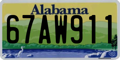 AL license plate 67AW911
