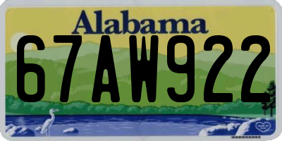 AL license plate 67AW922
