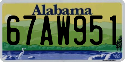 AL license plate 67AW951