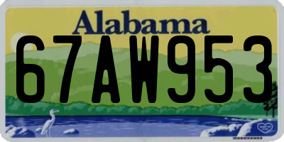 AL license plate 67AW953