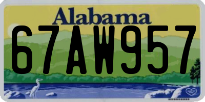 AL license plate 67AW957