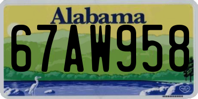 AL license plate 67AW958