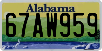 AL license plate 67AW959