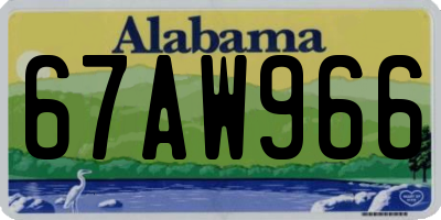 AL license plate 67AW966