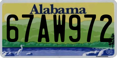 AL license plate 67AW972