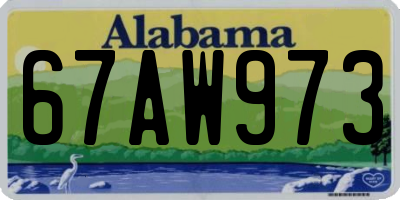 AL license plate 67AW973