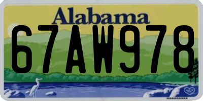 AL license plate 67AW978