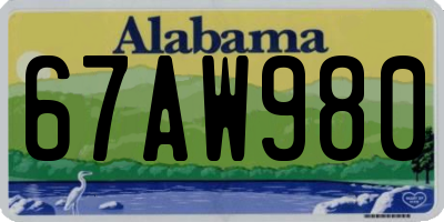 AL license plate 67AW980