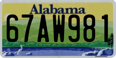 AL license plate 67AW981