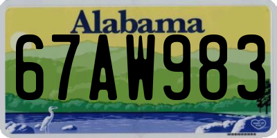 AL license plate 67AW983