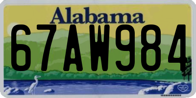 AL license plate 67AW984