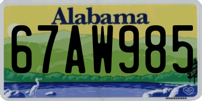 AL license plate 67AW985