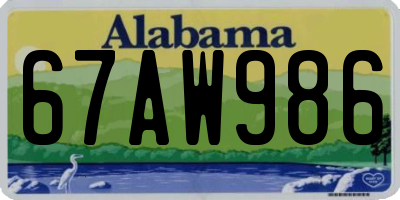 AL license plate 67AW986