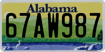 AL license plate 67AW987