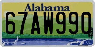AL license plate 67AW990
