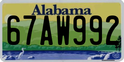 AL license plate 67AW992
