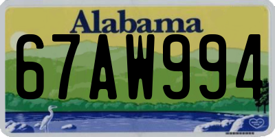 AL license plate 67AW994
