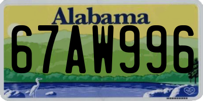 AL license plate 67AW996