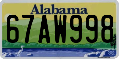 AL license plate 67AW998