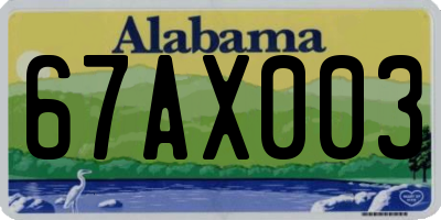 AL license plate 67AX003